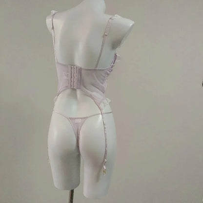 Women Sexy Corset and Panty Lingerie Lace Elasticity Breathable Bustier Ladies Push Up Temptation Underwear Gather Sets 2026 New
