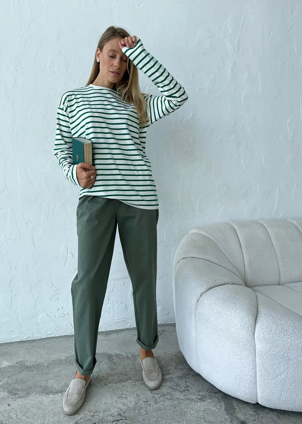 Bornladies 2025 Summer Long Sleeve Striped T-Shirts Women Basic Casual Tops Female Cozy Loose Cotton Tees Harajuku T Shirt New