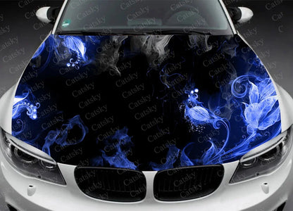 Car Accessories Hood Decal, Fire, Flame, Vinyl, Sticker, Graphic, Wrap Decals, Truck Graphic, Bonnet Sticky Paper, Skull, F150