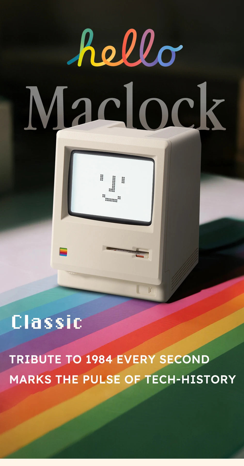 Retro Macintosh Alarm Clock A Classic Desktop Ornament with A Digital Clock Design