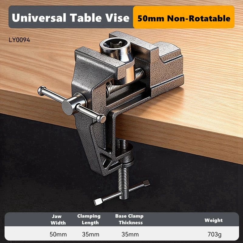 Universal Table Vise Multi-functional Portable 360° Swivel Base Clamp On Vice/Table Vise For Woodworking, Cutting Conduit, Drill