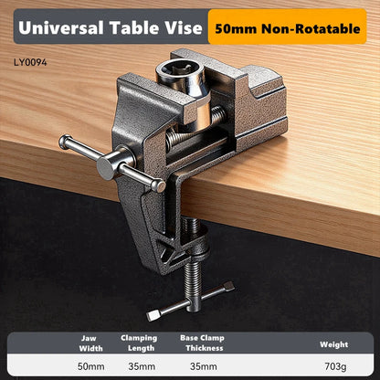 Universal Table Vise Multi-functional Portable 360° Swivel Base Clamp On Vice/Table Vise For Woodworking, Cutting Conduit, Drill