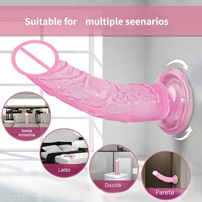 Soft Jelly Dildos Strong Suction Cup Waterproof Realistic Dildo Pink Penis Adult Sex Toys for Women Dick Vagina Anal Masturbator