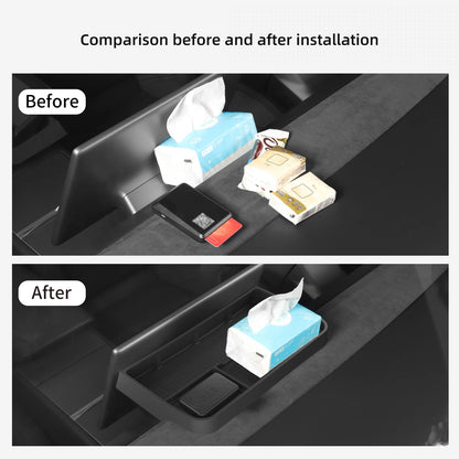 for Tesla Model Y Juniper/Launch 2025 Car Dashboard Storage Box  Interior Accessories Central Control Screen Rear Storage Tray