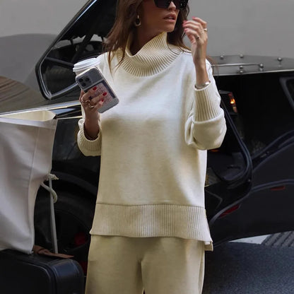 Women's Fashion Spring Autumn New Long Sleeve Hoodie Set INS Ladies Casual Loose Pocket Pants Solid Color Two Piece Set