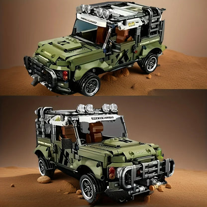 High-end green off-road vehicle assembly block building kit – the perfect gift for birthdays and special occasions.