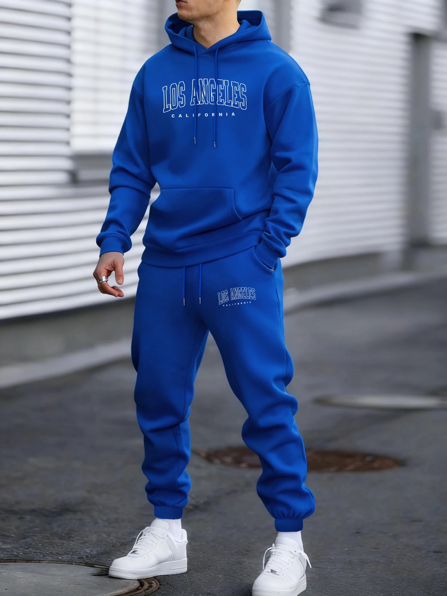 Usa California City Print Pullovers Men Fleece All-Match Sport Suits Autumn Warm Vintage Pants Unisex Loose Soft Hoodies