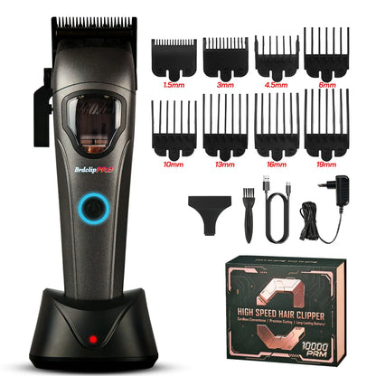 10000RPM BRD 633 Professional Electric Hair Clipper Magnetic Levitation Motor Hair Trimmer for Man with Base DLC Blade Barber
