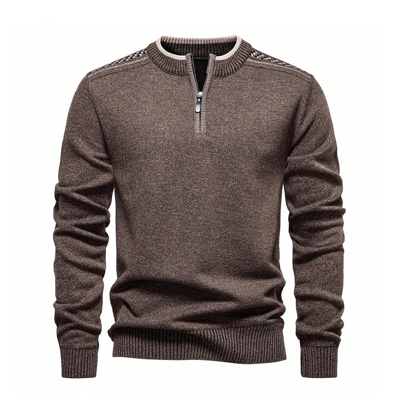 Mens Knit Sweater Half Zip Collar Pullover Casual Sport Golf Sweaters American Size Male Autumn Winter Clothes