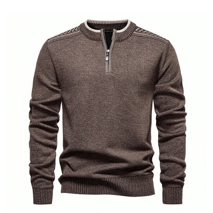 Mens Knit Sweater Half Zip Collar Pullover Casual Sport Golf Sweaters American Size Male Autumn Winter Clothes