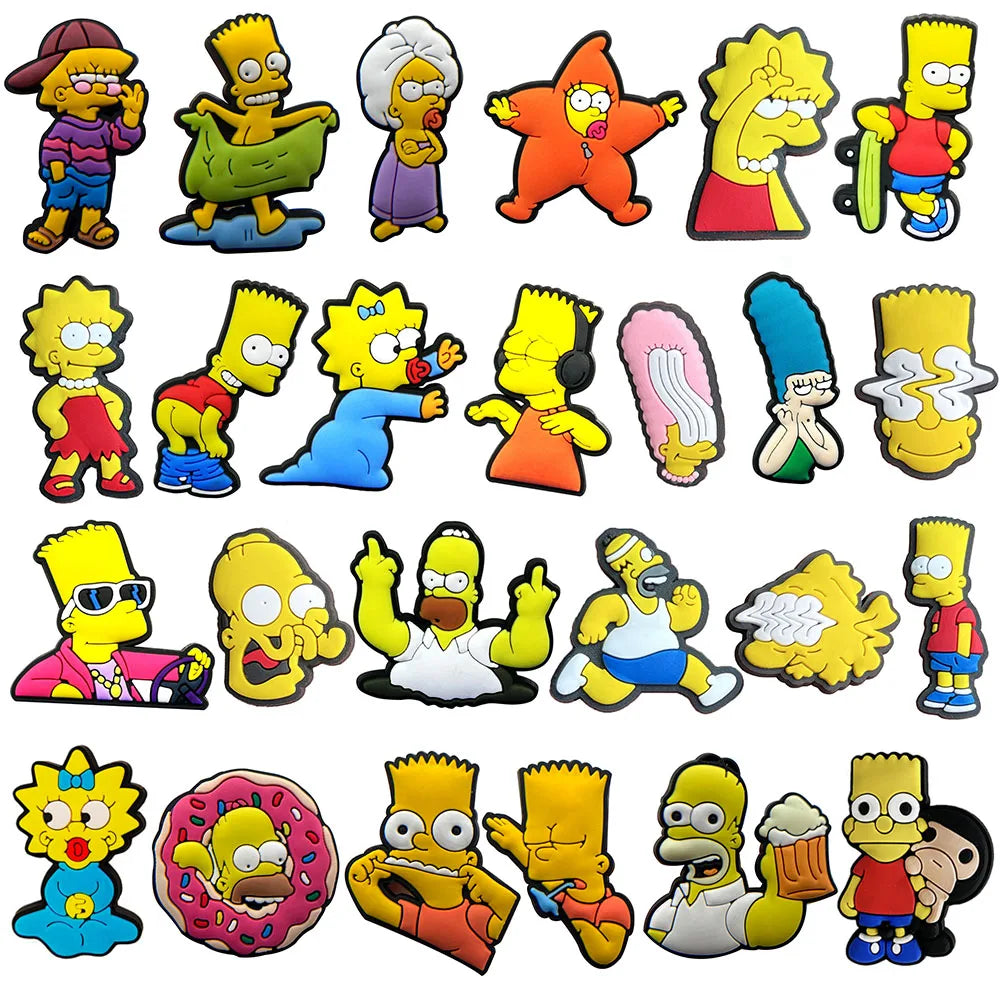 9-100Pcs Cartoon Shoe Charm Set PVC Slides Clog Sandal Shoes Accessories Decorations Buckle for Kids Party Gifts