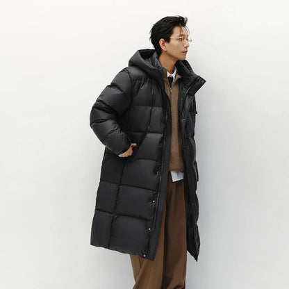 Semir Down Jacket Men Winter 90% Down Fill Goose Down Thickened Water-Repellent Anti-Static Long Hooded Outerwear Men'S Wear