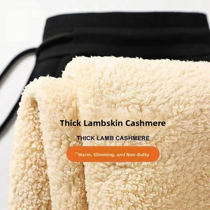 2025 New Men's Loose Lamb Velvet Thickened Warm Cotton Pants Outdoor Wear Resistant Cold Casual Long Trousers Fashionable