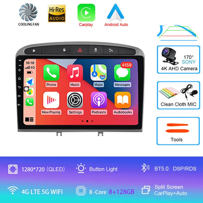 Android 16 Car Radio for Peugeot RCZ 308 SW 2007-2015 408 2012-2020 2DIN Multimedia Navigation GPS Carplay Auto Head Unit WIFI