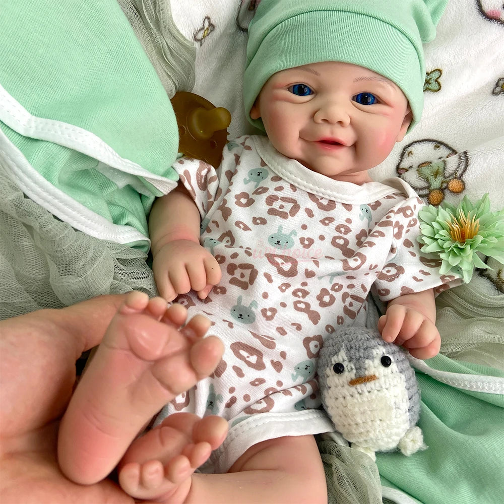 18inch Full Solid Silicone Reborn Baby Girl/Boy Weighted Body Poseable Doll Lifelike Bebe Reborn Gift for Birthday Christmas