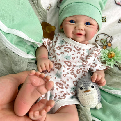 18inch Full Solid Silicone Reborn Baby Girl/Boy Weighted Body Poseable Doll Lifelike Bebe Reborn Gift for Birthday Christmas