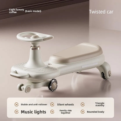 Toddlers Ride Car Dual Seat Anti Tip Rocking Vehicle Parent Child Compatible 1 3 Years Children's Wiggle Car Anti-rollover