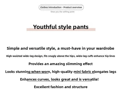 Gray Lamb Velvet Sport Pants Women's High Waist Drapey Fleece Wide Leg Casual Small Size Thickened Cotton Pants