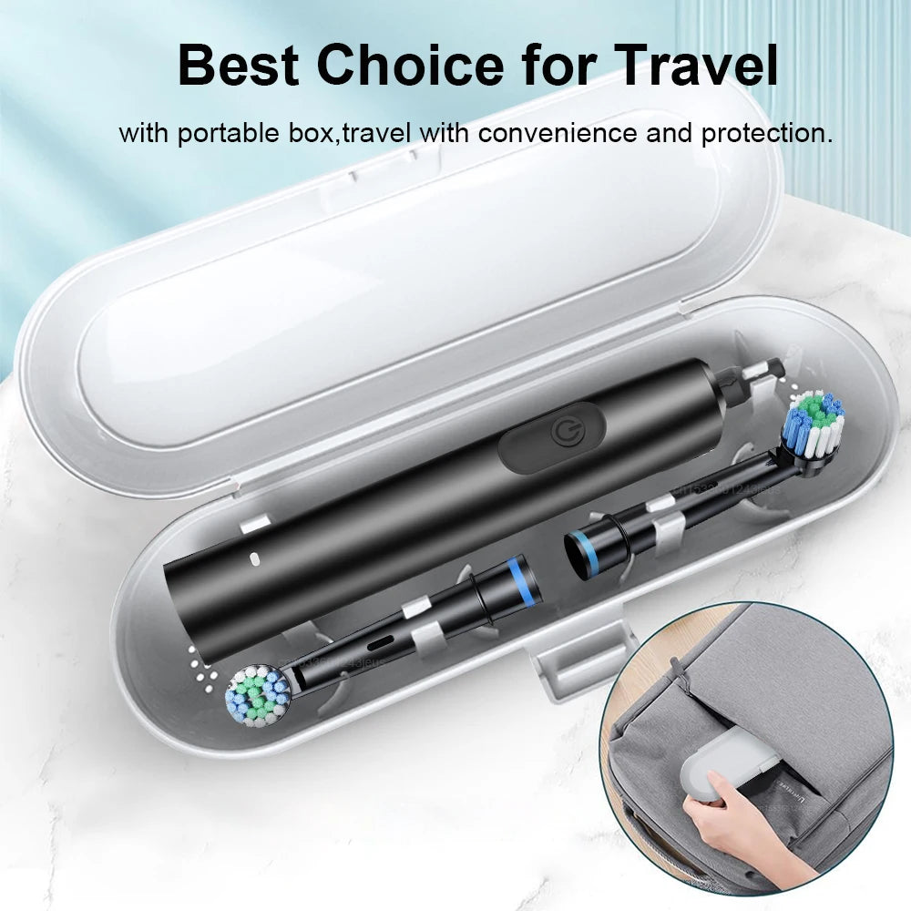 Electric Toothbrush Rotating Deep Clean Whitening Teeth for Adult Ultrasonic Toothbrush with 4/8pcs Refill Replacement Heads