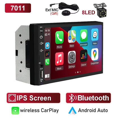 XIMA 7 Inch 2 Din Wireless Carplay Android Auto Car Radio Multimedia Video MP5 Player With BT FM Stereo Autoradio Audio USB TF