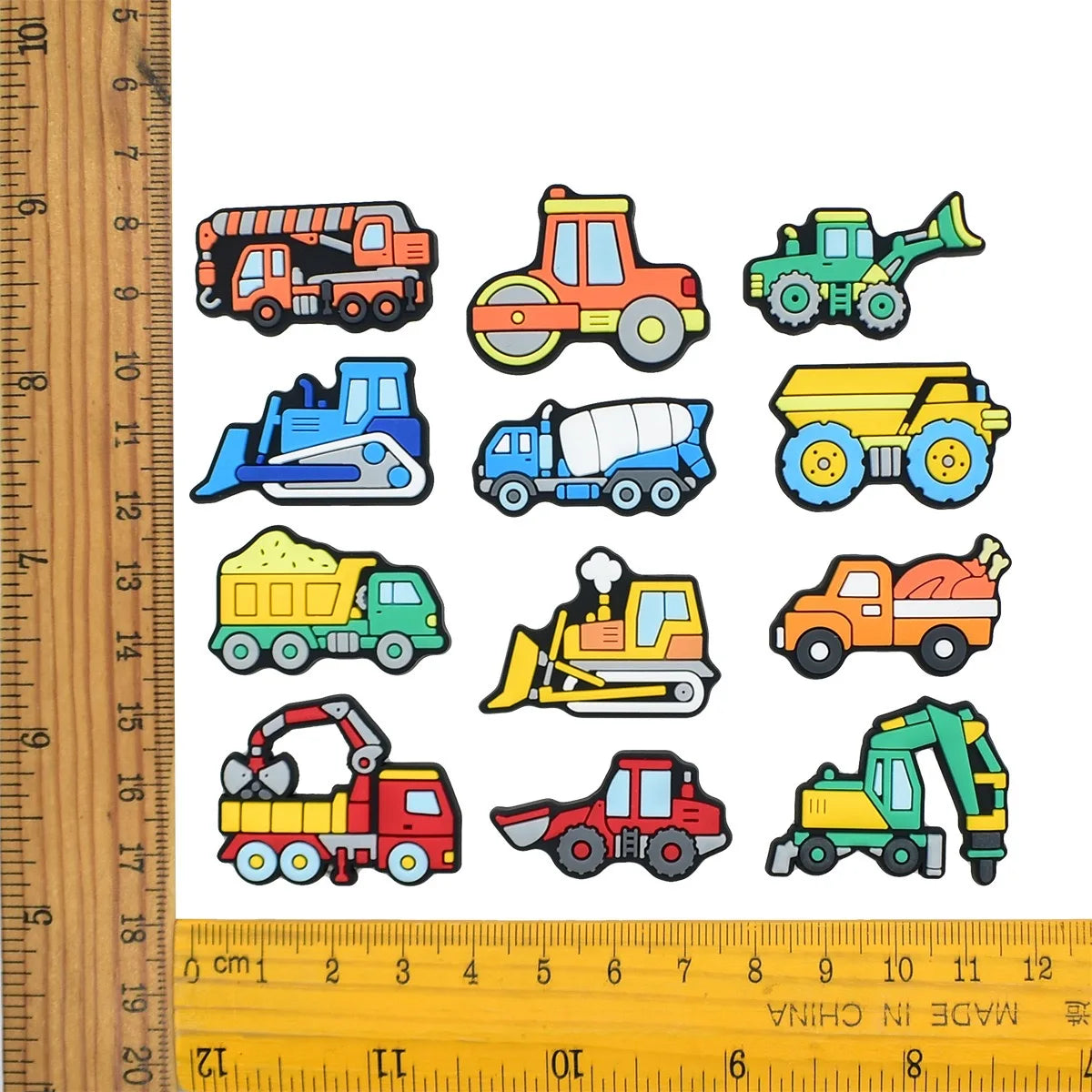 15-100pcs Engineering Vehicle Car Shoe Charms PVC DIY Shoes Decoration Sandal Accessories Buckle for Kids Woman Party Gifts