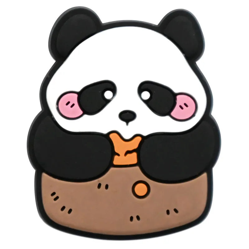1/20/50/100Pcs Panda Series Shoe Charms Cute animal Shoes Accessories Decoration Clog Sandal Buckle Bithday Holiday Party Gifts