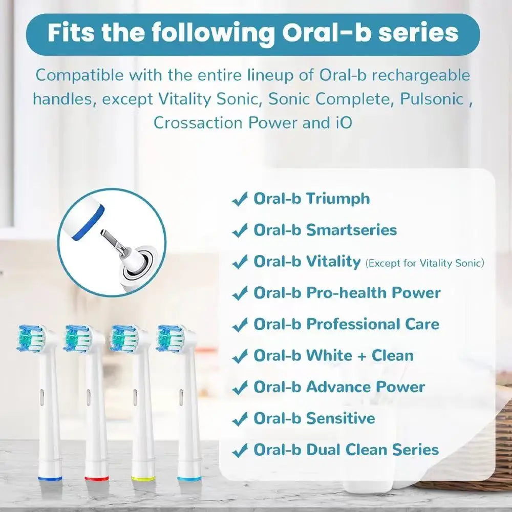 Replacement Toothbrush Heads Compatible with Oral B Braun Electric Toothbrushes Brush Head Refills 1000 1500 3000 7000 7500 8000