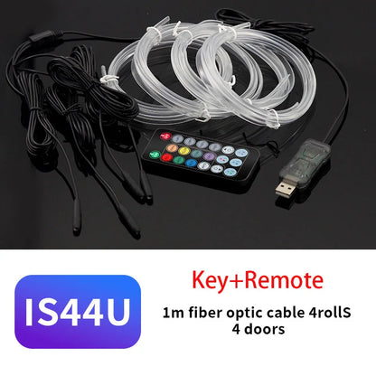 Car Interior Led Decorative Lamp Remote App EL Wiring Neon Strip For Auto DIY Flexible Ambient Light USB Party Atmosphere Diode