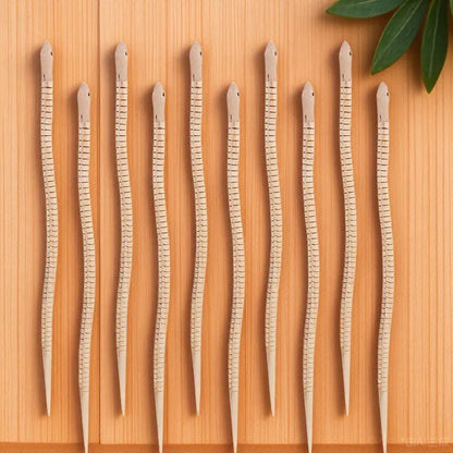 10Pcs Wooden Blank Snake Unfinished DIY Craft Painting Kit Flexible Wiggle Snake Sensory Learning Decor Gift for Kids