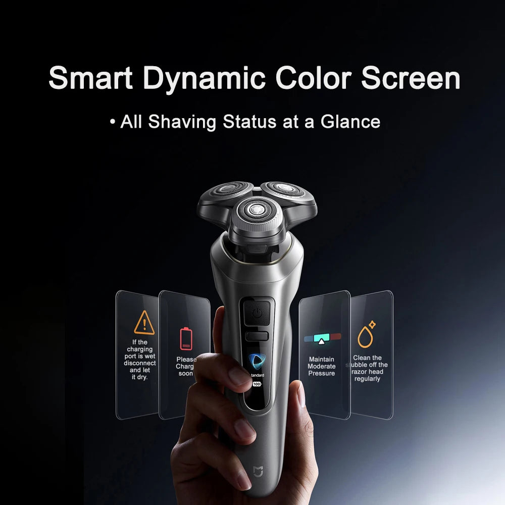 MIJIA Electric Shaver Pro – Dual Ring Lock,360° Floating Head,Smart Color Display,IPX8 Wet & Dry,USB-C,Long Battery Razor