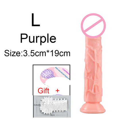 Cheap Women Erotic Anal 5 Colors Big Transparent Dildo Suction Cup Jelly Dick Sex Toys Soft Clitori Vaginal Masturbators Penis