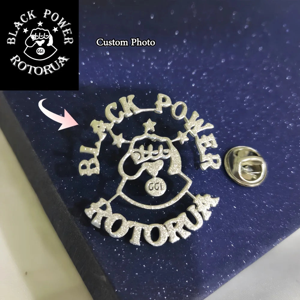 Custom Any Design/Logo/Text Brooch Laser Cutting Stainless Steel Pin Personalized Name Badge For Men Women Jewelry Gift