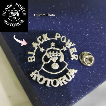 Custom Any Design/Logo/Text Brooch Laser Cutting Stainless Steel Pin Personalized Name Badge For Men Women Jewelry Gift