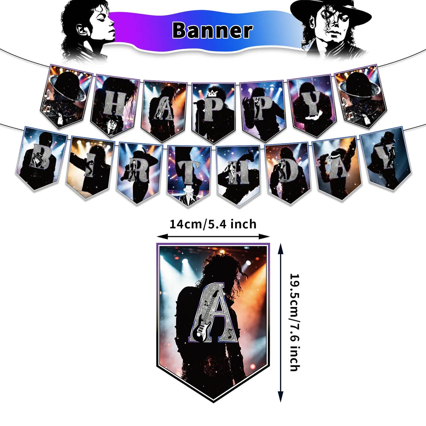 Michael Jackson Theme Birthday Party DIY Decoration MJ Balloon Backdrop Banner Birthday Halloween Party Decor Supplies
