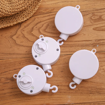 Crib Bell Rotary Music Box with Songs 0 12 Months Baby Bed Hanging Bell Toy Motor Accessory Pendant Toy Nursery Plays Wood Grain