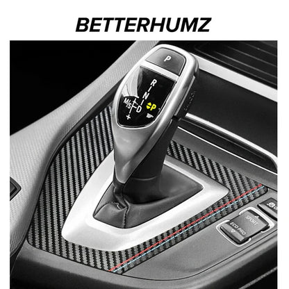 Center Console Gear Shifter Panel Trim Sticker For BMW F20 F21 2012-2019  Made of Alcantara Carbon Fiber Car Interior Accessory