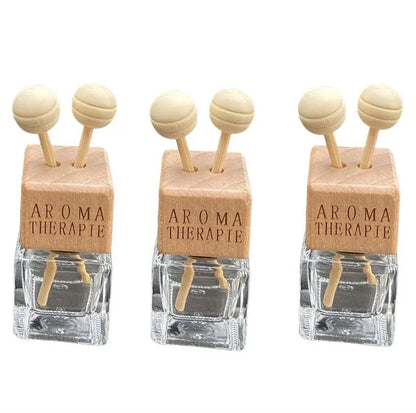 Car Perfume Pendant Hanger Fragrance Air Freshener Empty Glass Perfume Diffuser Bottle Aromatherapy Decor Bottle with Vent Clip