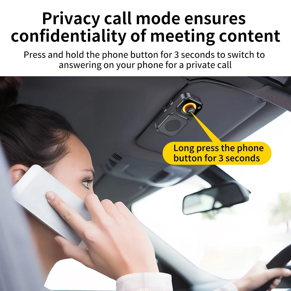 Bluetooth 5.4 Sun Visor Clip Handsfree Car Kit Wireless Audio Receiver MP3 Music Player Speakerphone with Button Support Siri