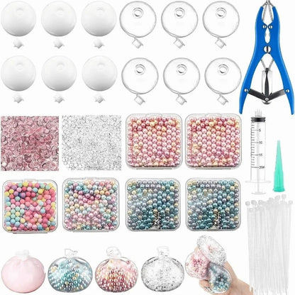 TPR DIY Ball Shell Kit Round Refillable DIY Stress Ball Making Kit Tear Resistant Stretchy Squishy Ball Making Kit Hands on Play