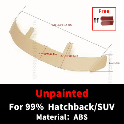 Hatchback SUV Cars Rear Roof Trunk Lid Spoiler Wings 130CM Universal Fit Mostly Vehicle ABS Black Carbon White Accessories Parts