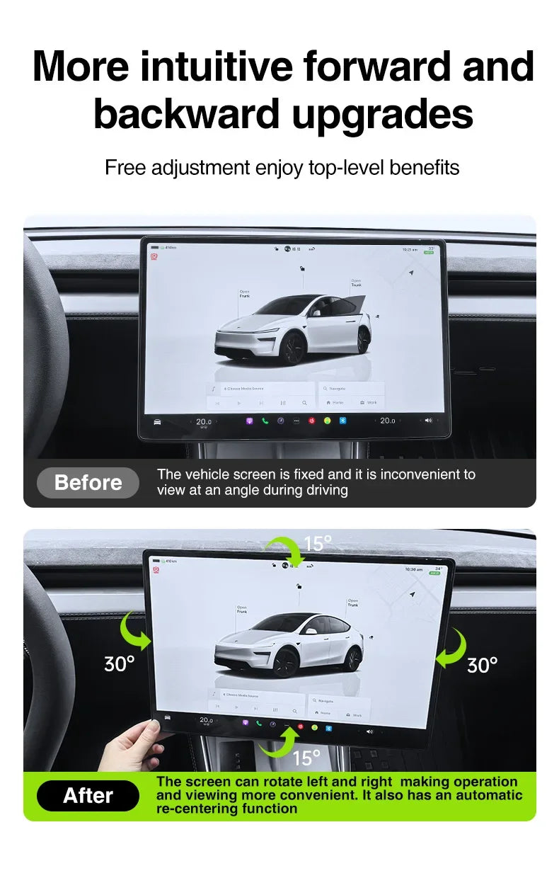 For Tesla Model 3 Highland & Model Y Juniper 2025-2026, 4-Way 2-Way Screen Rotating Bracket Swivel Display Mount