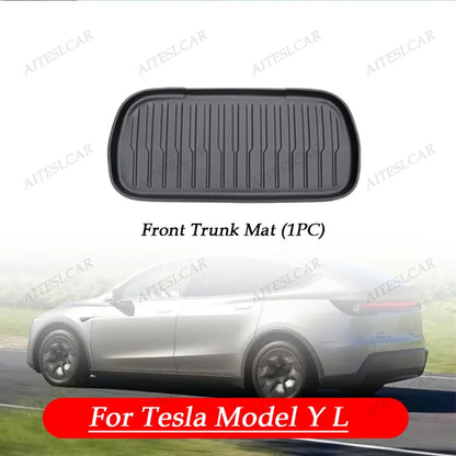 For Tesla New Model Y L Launch Premium / Performance 2026+ TPE Floor Mats Luggage Mat Wear-resistant Foot Pads ModelY Trunk Mats
