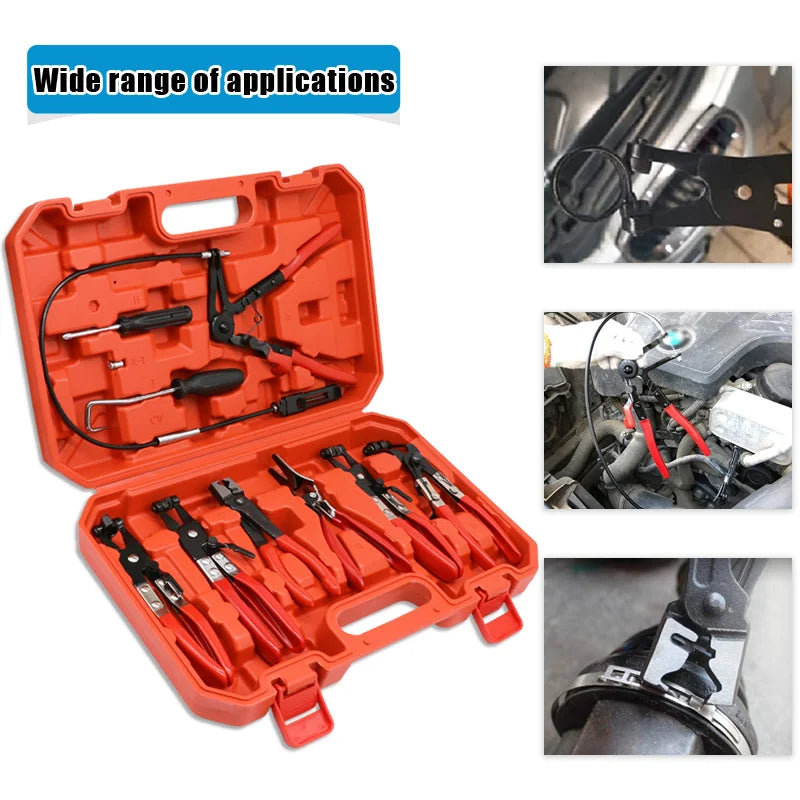 9Pcs General Motors hose snap ring pliers tool set flexible cable clamp removal tool oil seal auto repair tool