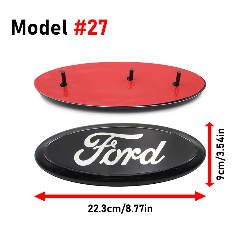 Car Logo Badge Front Rear Grille Hood Bonnet Trunk Emblem Stickers For Ford Focus Mondeo Edge Ecosport Ranger Fiesta Fusion Kuga