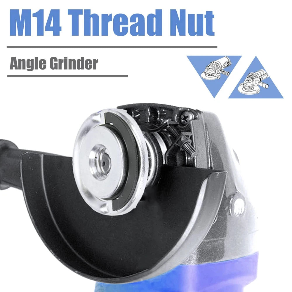 M14 Angle Grinder Quick Release Self-Locking Grinder Pressing Plate Flange Nut Power Chuck for Replacement/Fixing Cutting Discs