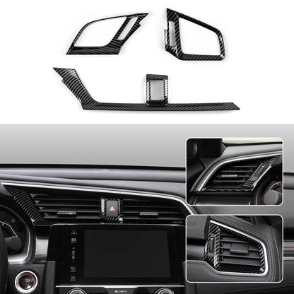 For Honda Civic 10th Gen (2016 -2021) Interior Accessories, Car Center Console Gear Shift Panel , Carbon Fiber ABS Trim Sticker