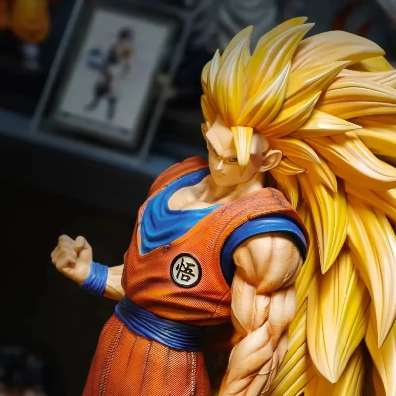 54cm JT 2% SSJ3 Dragon Ball Goku Action Figures Large Size PVCAnime Static Statue GK Collectible Model Toys Desktop Deco Gift