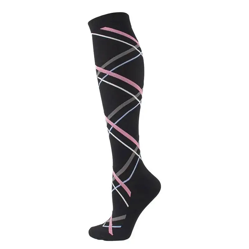 Sport Compression Stockings Funny Pattern Halloween ballon Dot Leg Pressure Running Cycling Multi Color Compress Socks