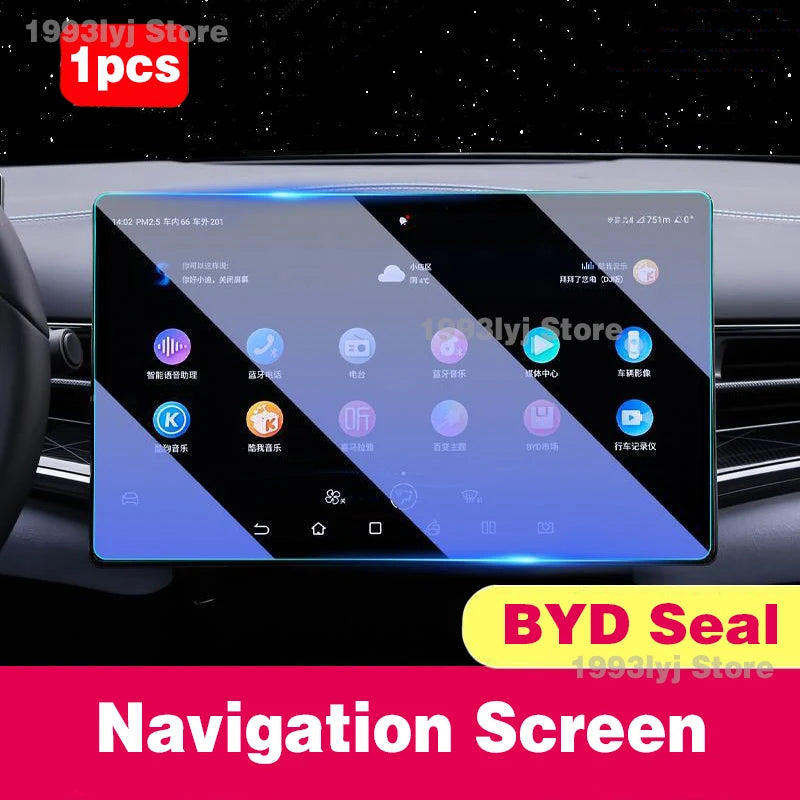 For BYD Seal Tempered Glass Car Interior Navigation Entertainment Media Touch Center Display Screen Protective Film