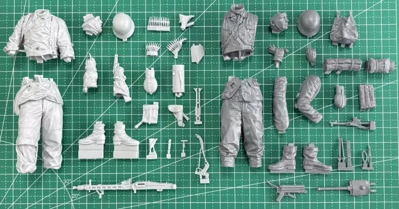 1/16 Scale Die-Cast Resin Figure Model Kit Poteau Ambush Battle Series 4 Figures Unassembled Unpainted No Base